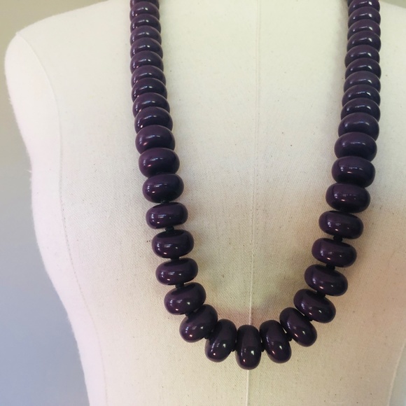 Large Black Bead Long Necklace - Picture 3 of 5